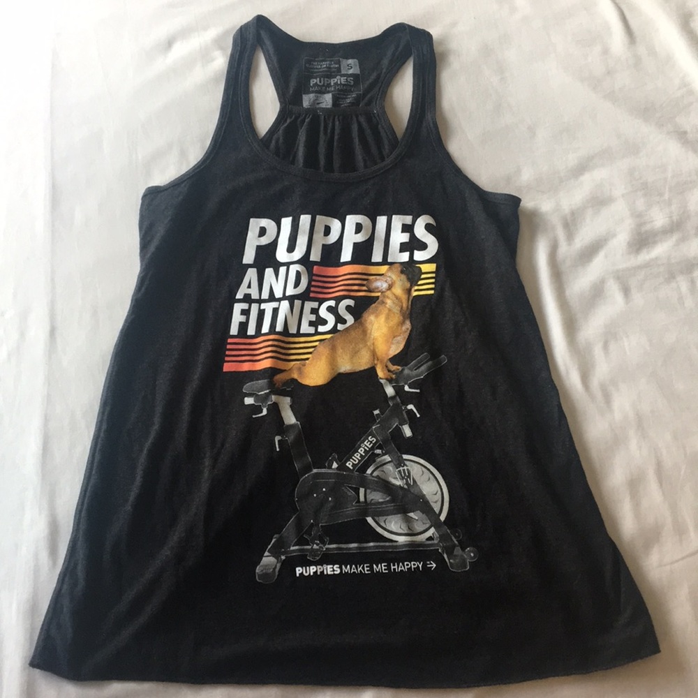 EUC Puppies Make Me Happy Racerback Tank